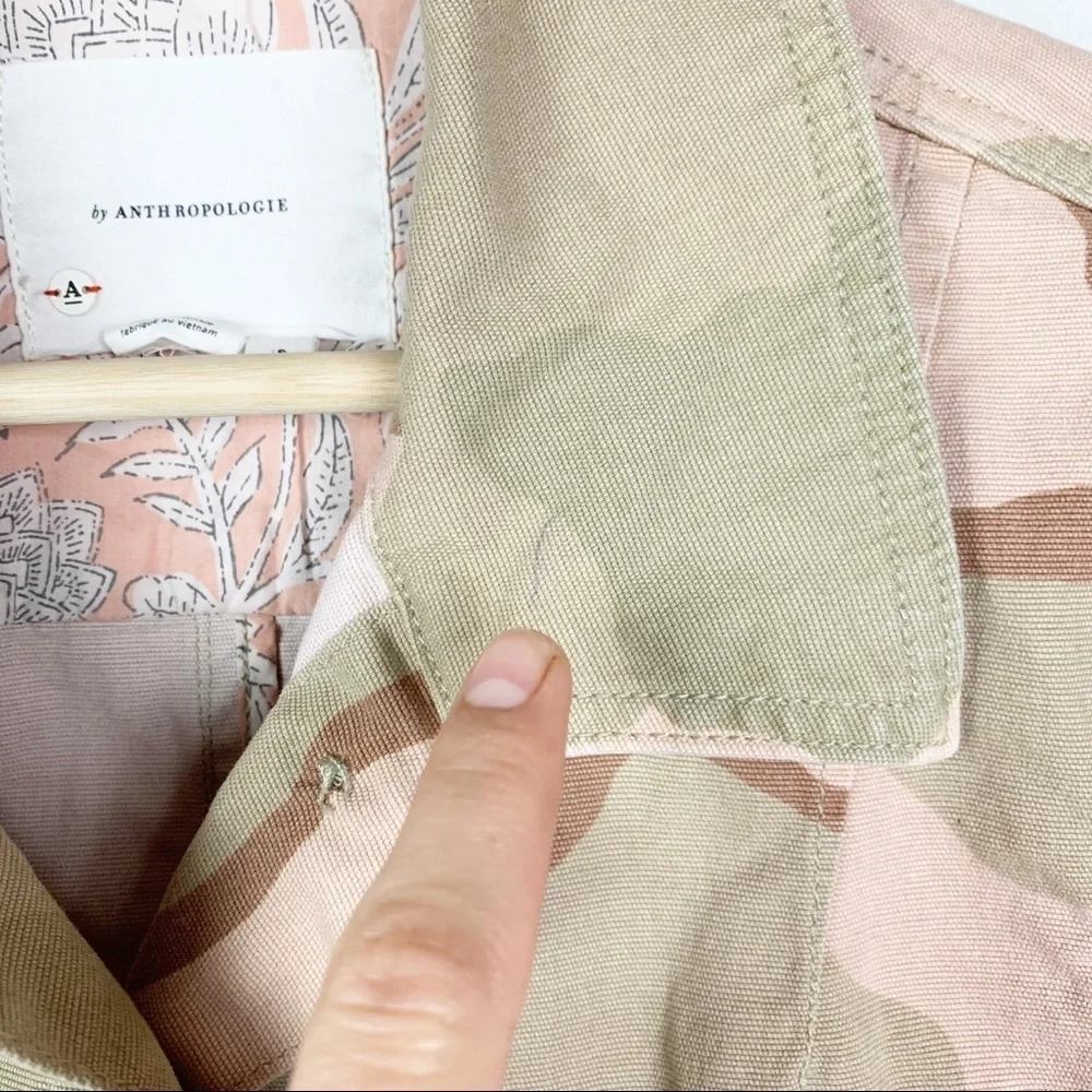 ANTHROPOLOGIE Lida Utility Jacket Pink Camo Oversized Cargo Boho Chic US S - Picture 10 of 13